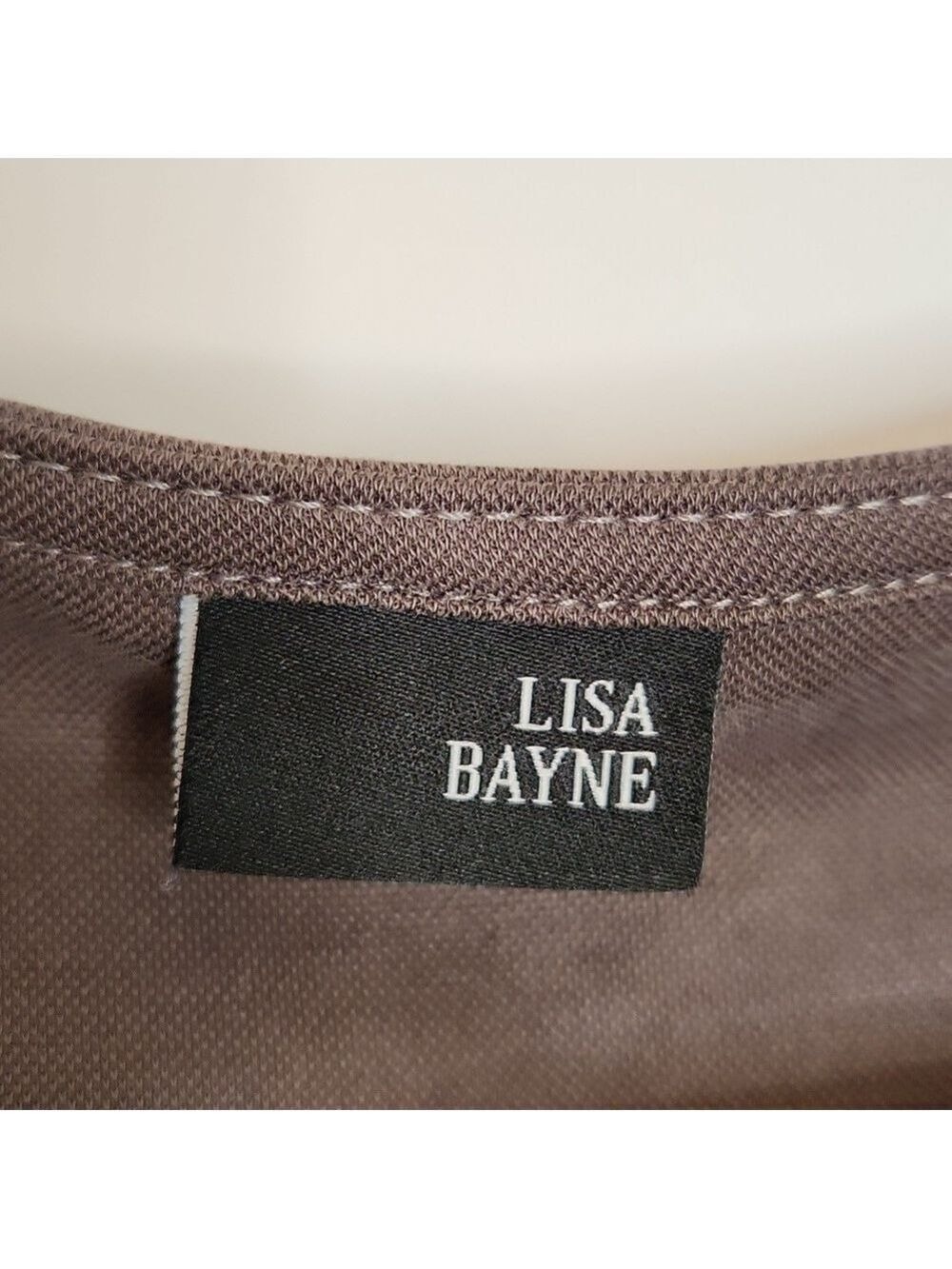 Lisa Bayne Lenzing Modal Shift Dress Taupe XXL Side Ruched Long Sleeve Lagenlook - Picture 3 of 16